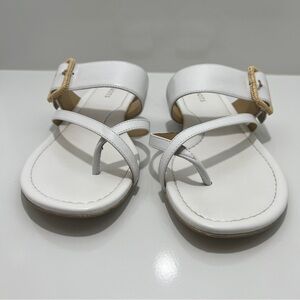 TALBOTS Flat White Sandals Size 9M
